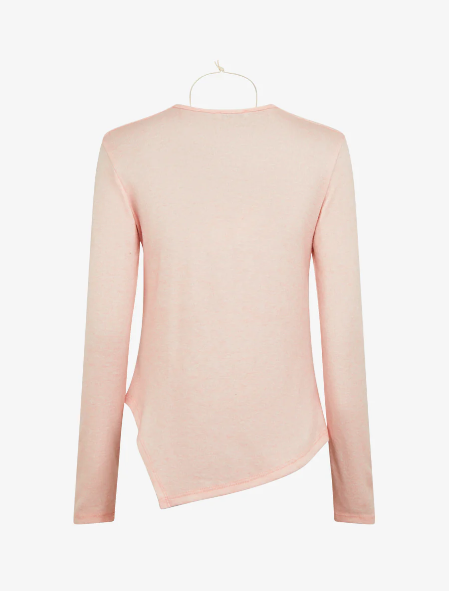 Asymmetrische trui met watervalkraag - Roos - Image 2