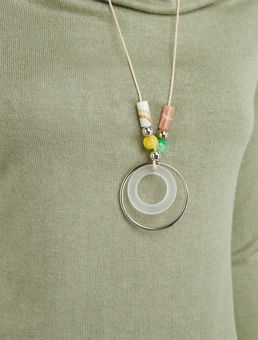 Asymmetrische trui met watervalkraag - Kaki - Image 3