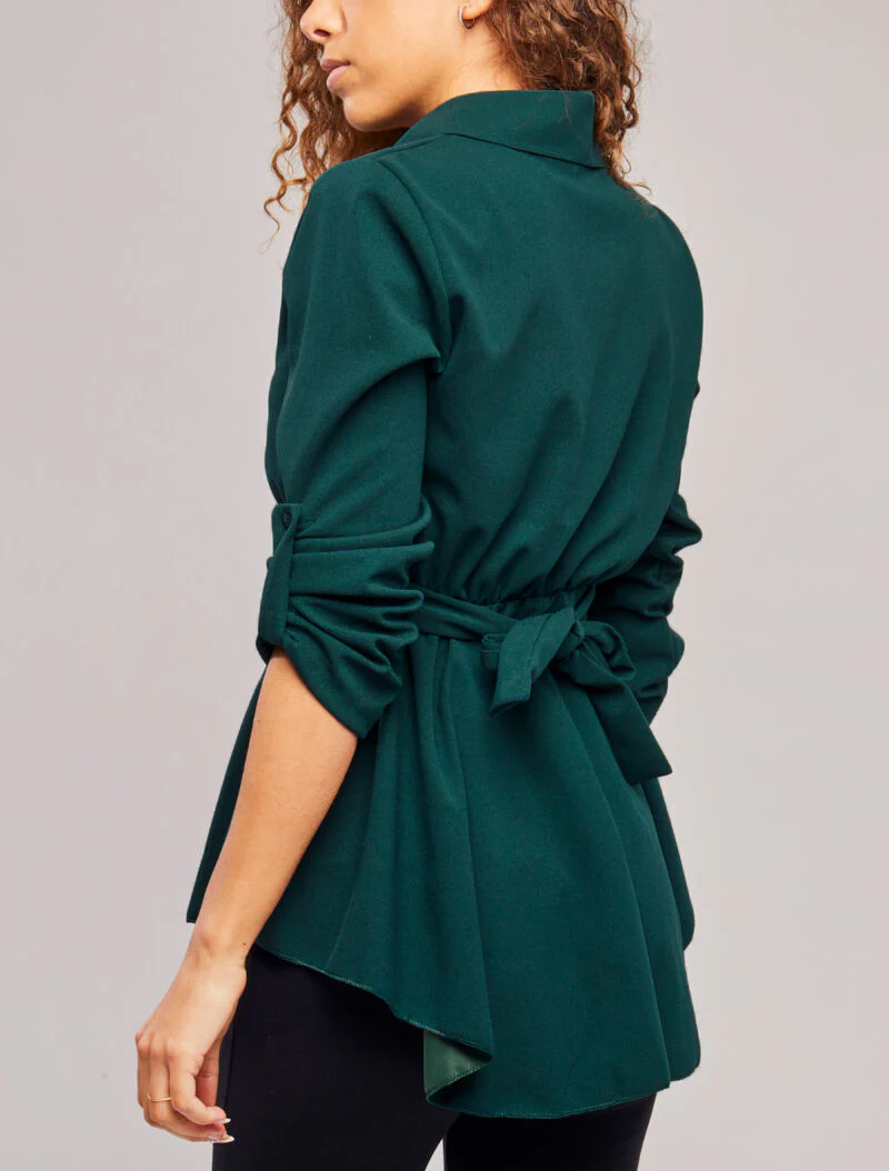 Asymmetrische tuniek met gestileerde gesp - Groen - Image 5