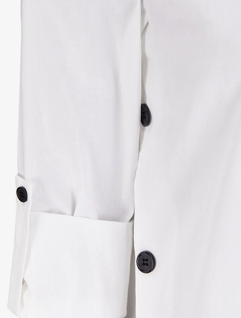 Asymmetrische tuniek met oprolbare mouwen - Wit - Image 4