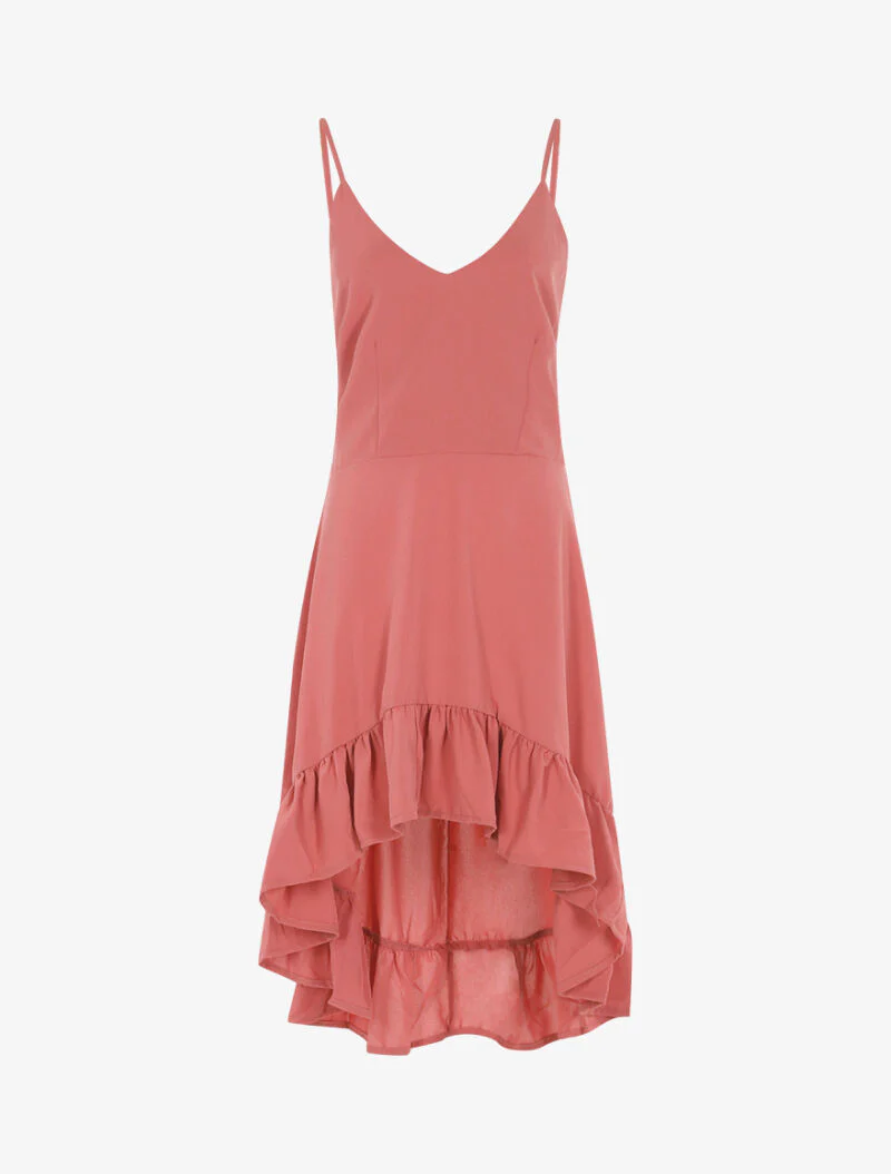 Asymmetrische jurk met ruches - roze - Image 2