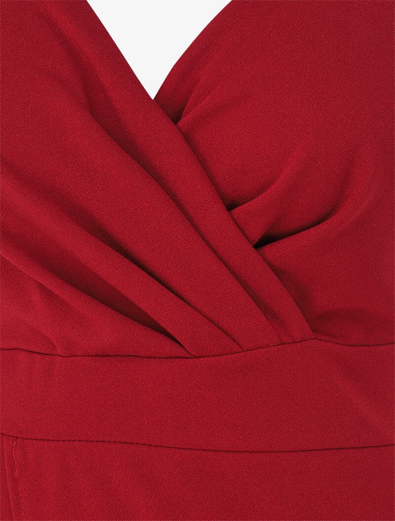 Asymmetrische wikkeljurk met fijne bandjes - Bordeaux - Image 3