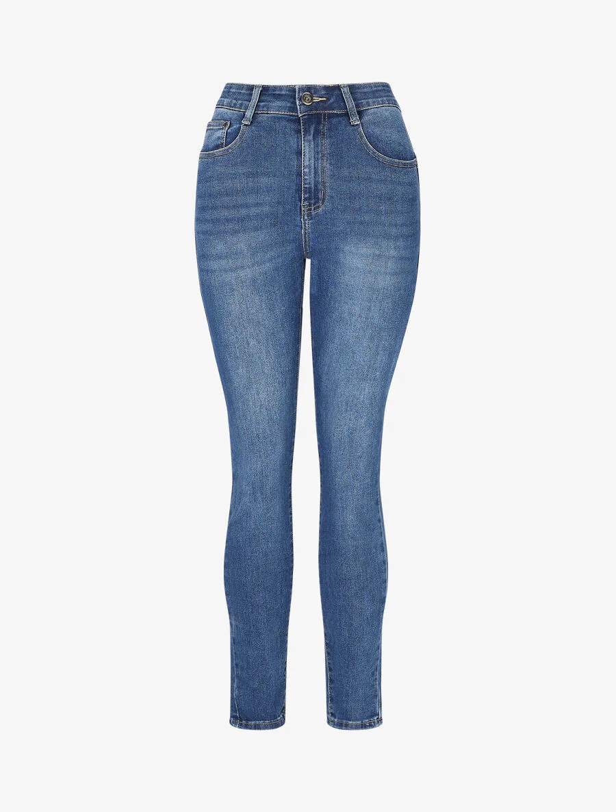 Basic push-up jeans met skinny pasvorm - blauw