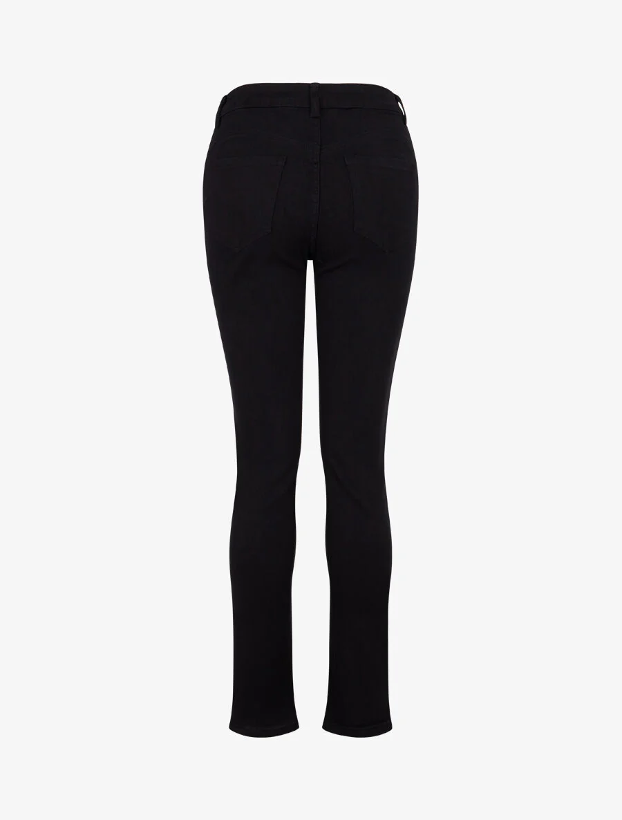 Basic slim-fit push-up jeans - Zwart - Image 2
