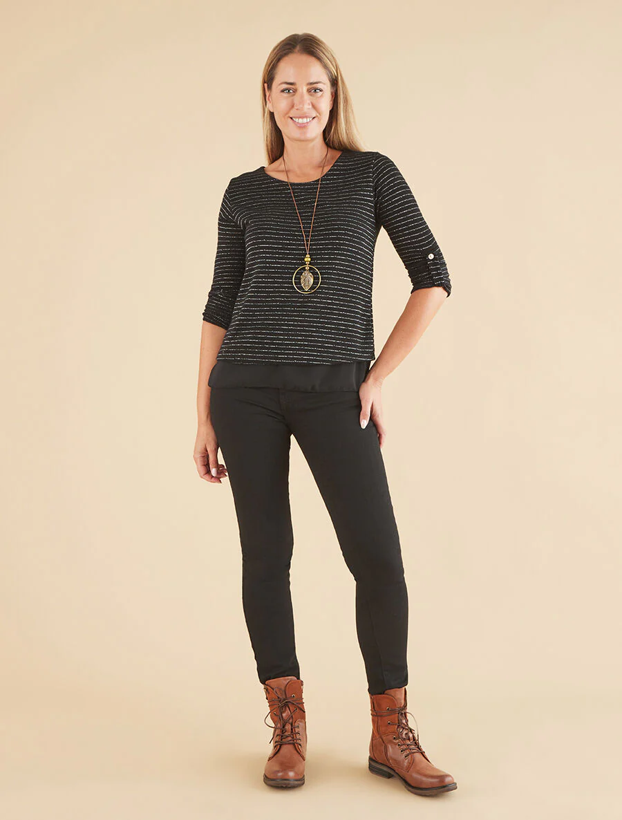 Basic slim-fit push-up jeans - Zwart - Image 4