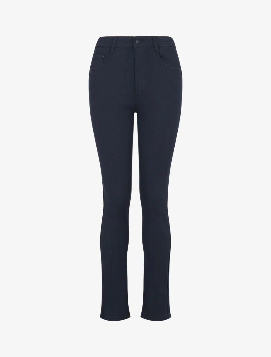 Basic slim-fit push-up jeans - Donkerblauw