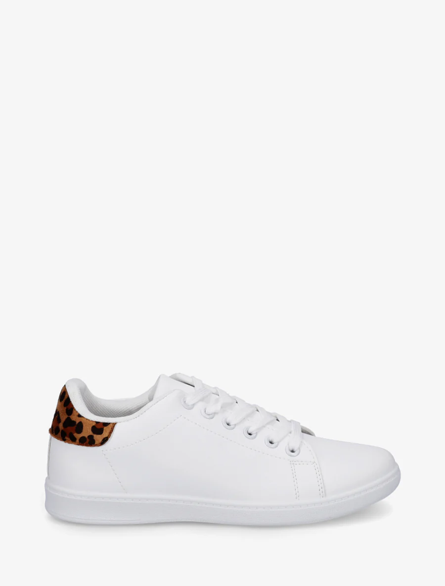 Basic sneakers van imitatieleer - Kameel