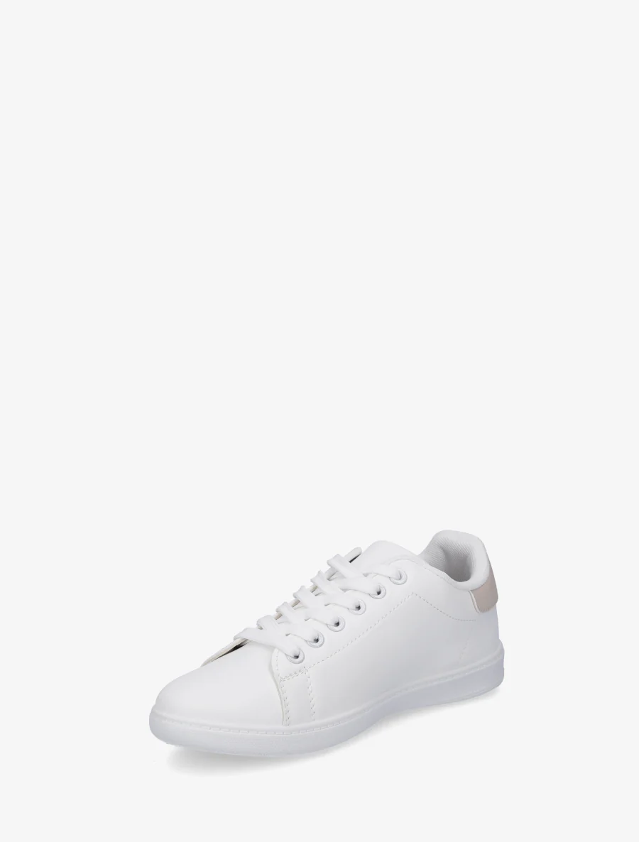Basic sneakers van imitatieleer - Beige - Image 3