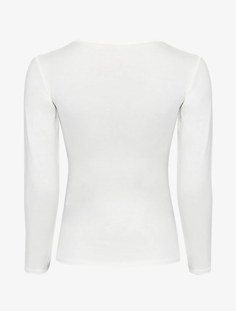 Basic top met ronde hals - Wit - Image 2