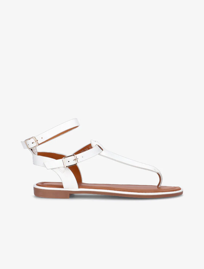 Basis sandalen met dubbele T-bandjes - wit - Image 2