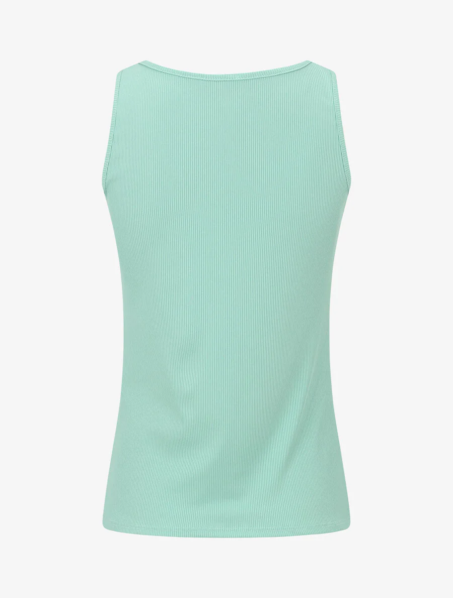 Basis slim-fit geribde tanktop - Watergroen - Image 2