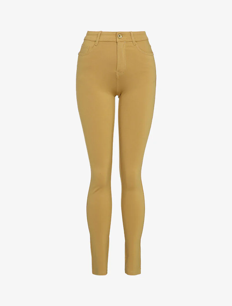 Basis stretchbroek - Mosterdkleurig