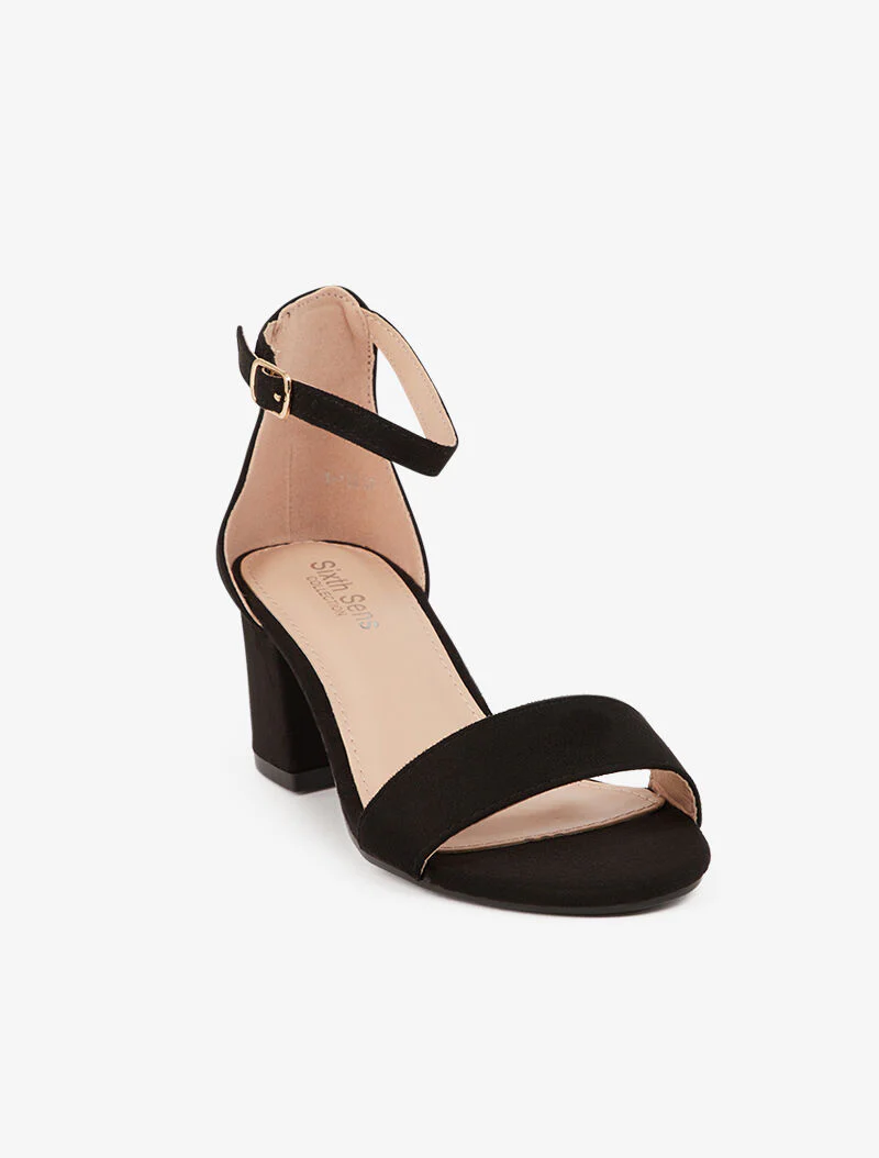 Basis suède sandalen met ronde neuzen - zwart - Image 2