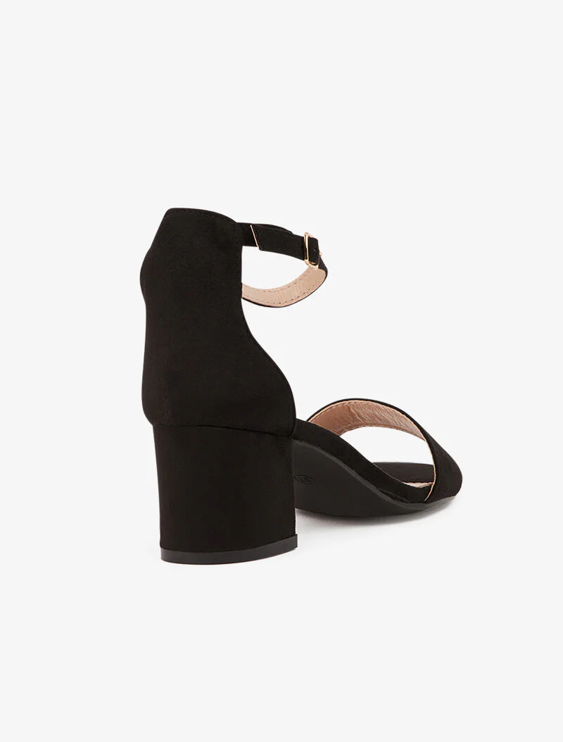 Basis suède sandalen met ronde neuzen - zwart - Image 4