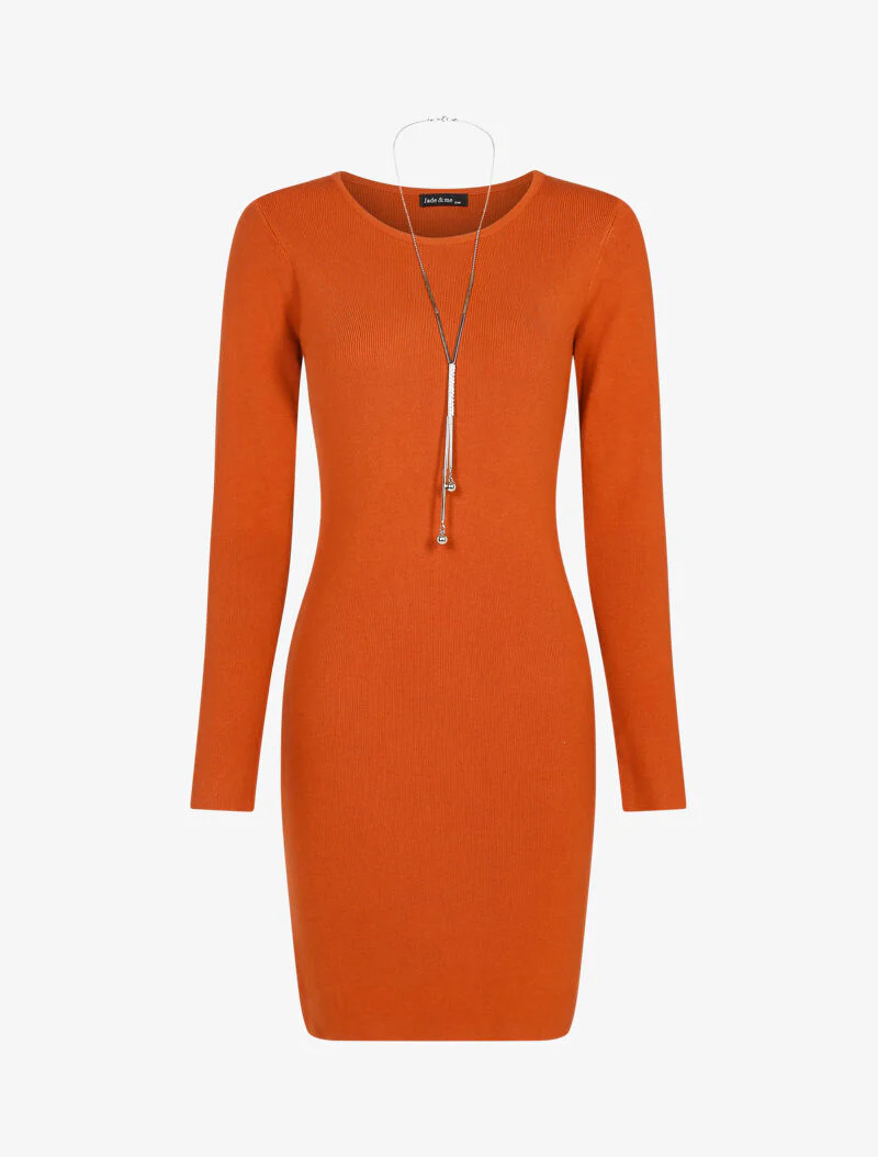 Basis trui jurk - oranje