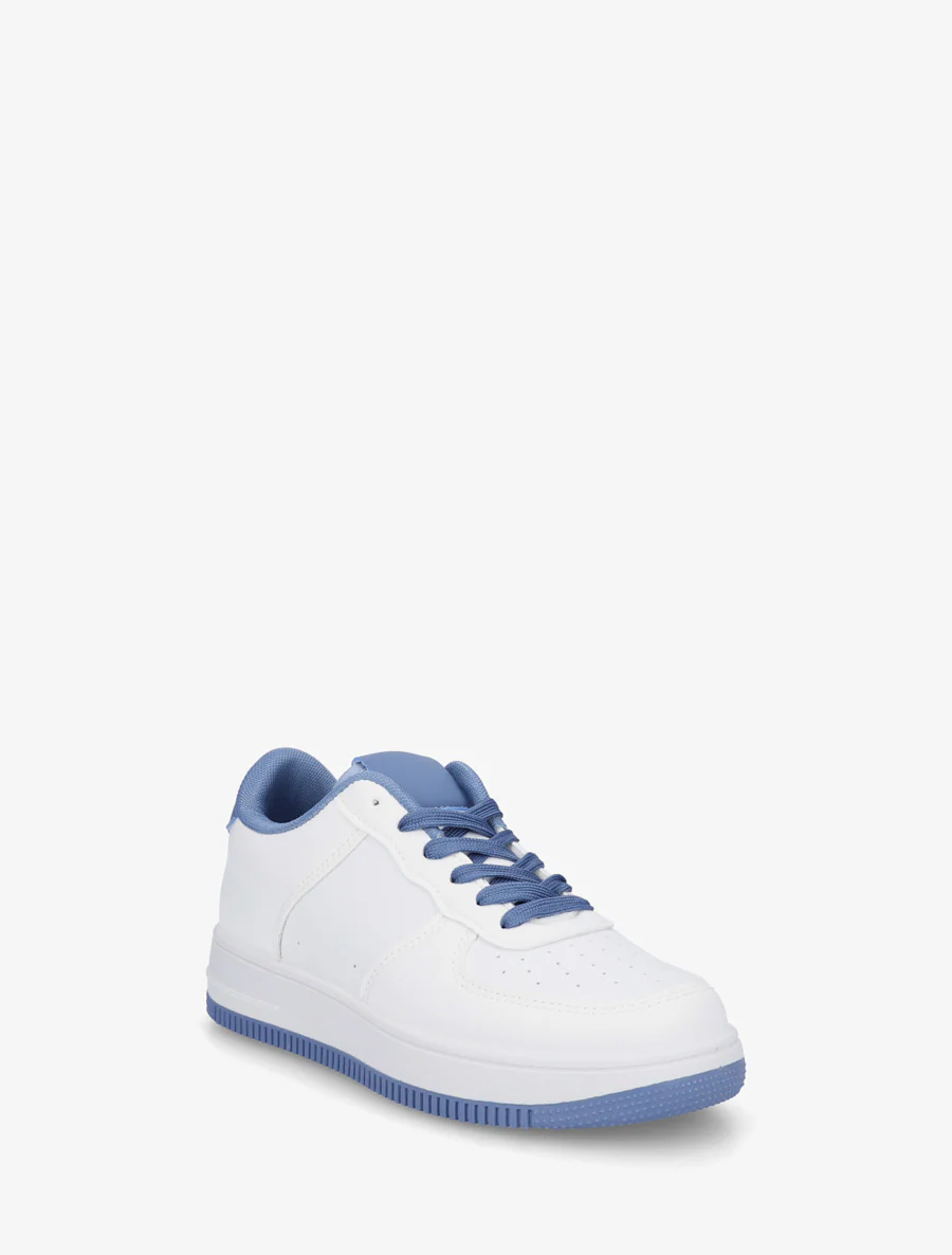 Basissneakers van imitatieleer - Blauw - Image 2