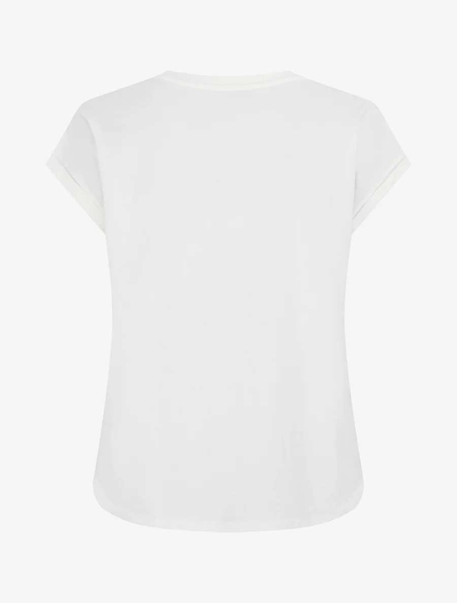 Bedrukt T-shirt met 3 strass harten - Wit - Image 2