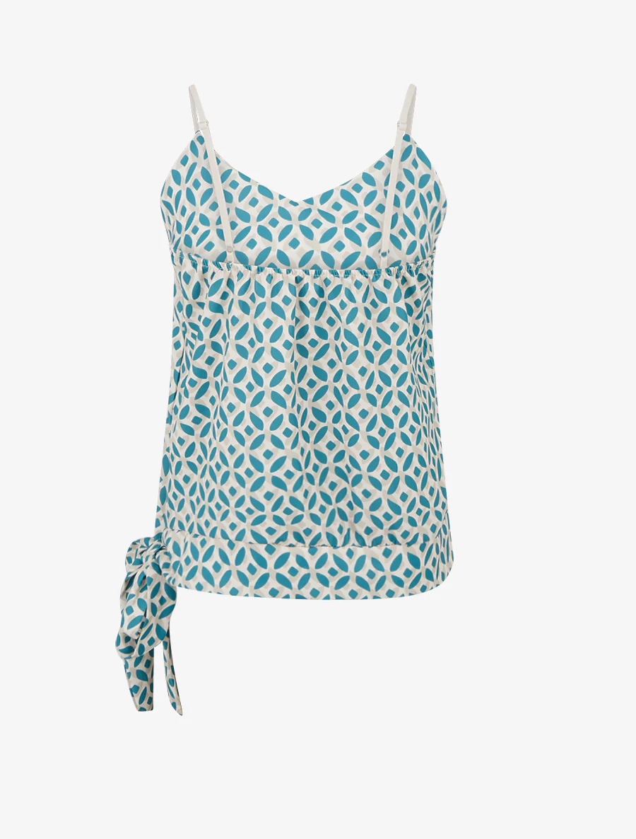 Bedrukte fantasiecaraco om te knopen - Eendenblauw - Image 2