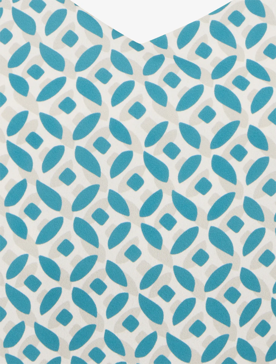 Bedrukte fantasiecaraco om te knopen - Eendenblauw - Image 3