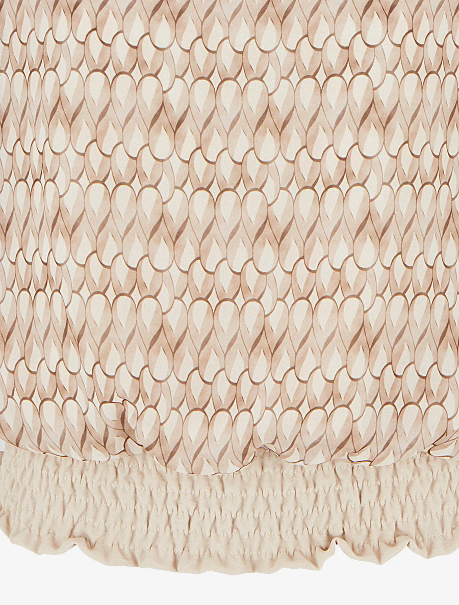Bedrukte top met vleermuismouwen - Beige - Image 3