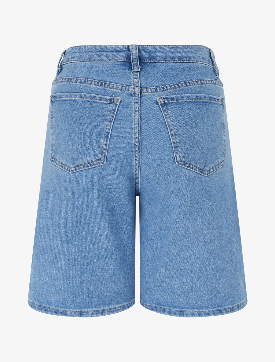 Bermuda met dubbele knopen rechte snit - Blauw - Image 2