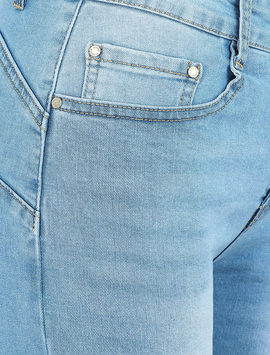 Bermuda met vervaagde jeanslook - Lichtblauw - Image 3