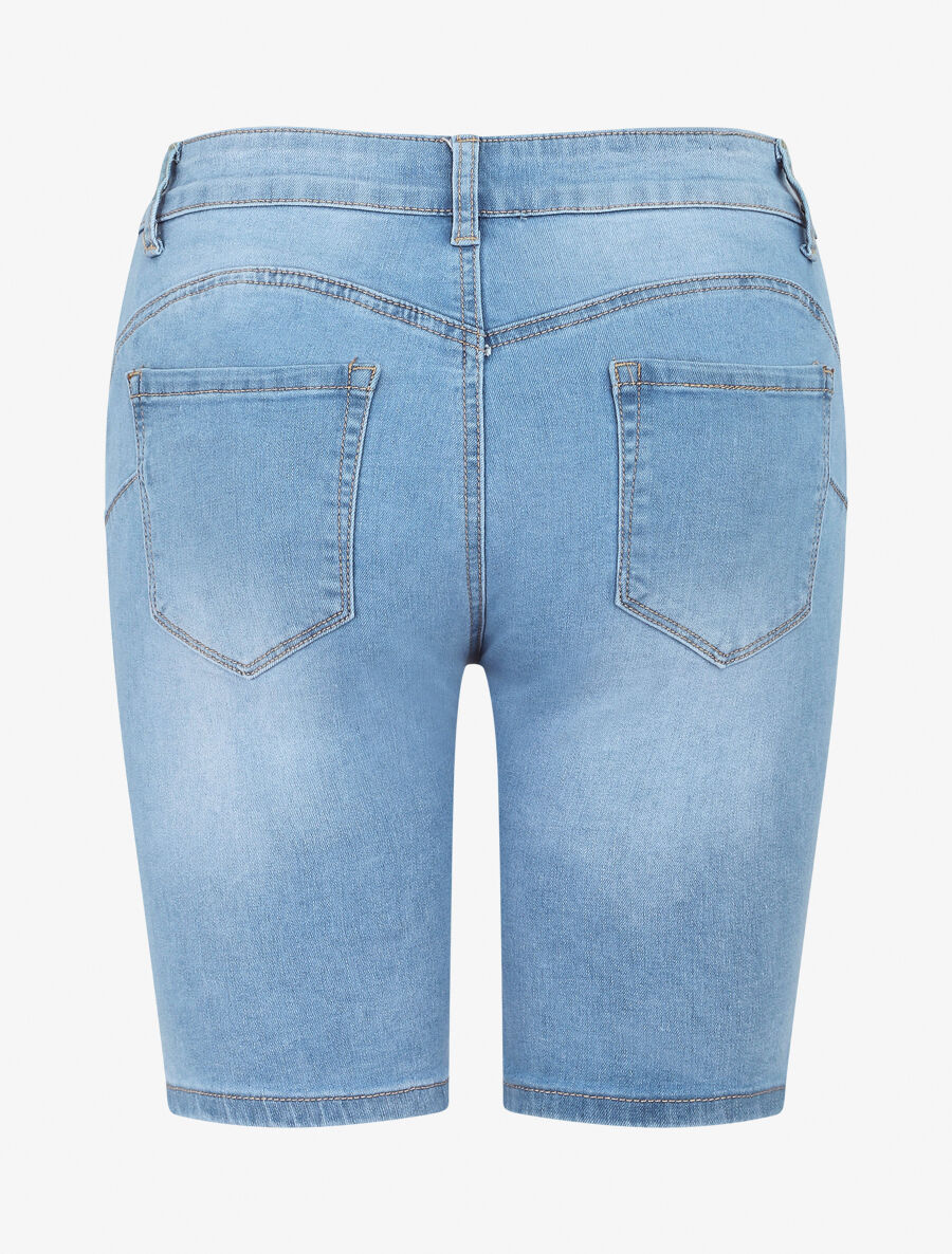 Bermuda push up in gescheurde jeans - Lichtblauw - Image 2
