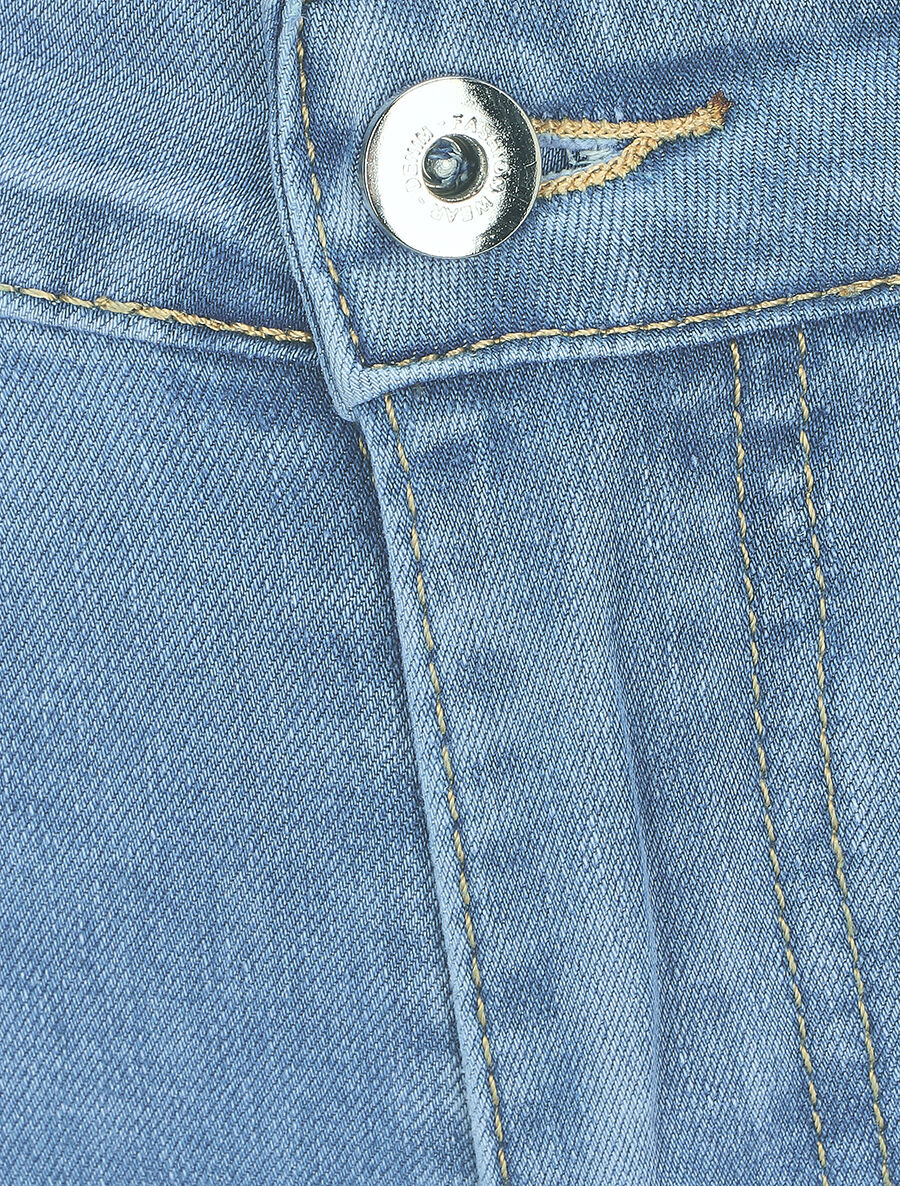 Bermuda push up met knieƫn - Blauw denim - Image 3