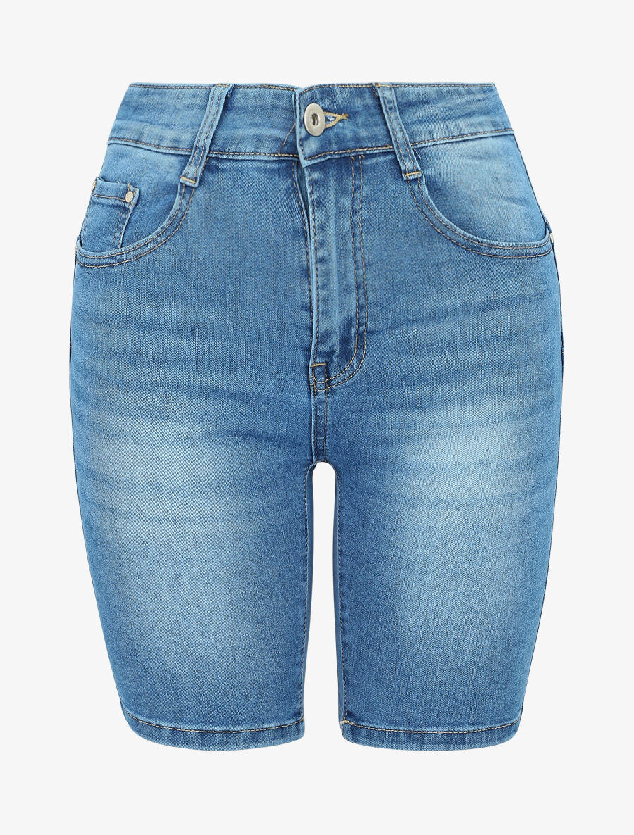 Bermuda push up rechte snit - Blauw denim - Image 2