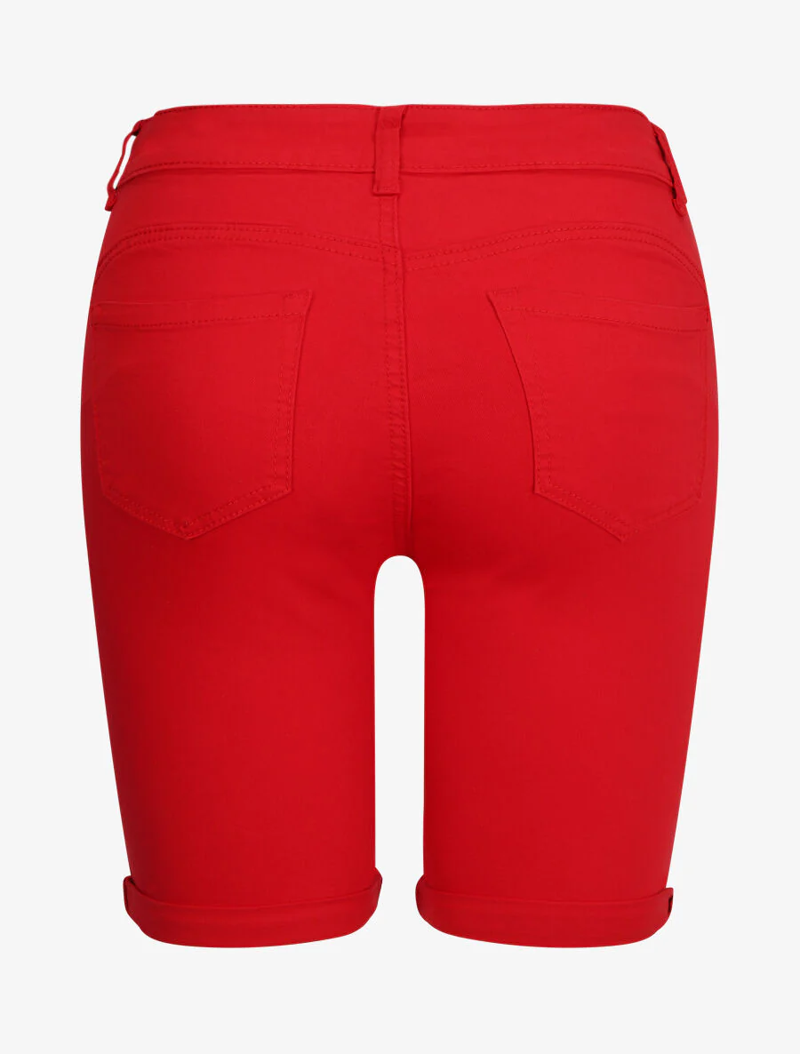 Bermuda stretch met afgeronde zoom - Rood - Image 2