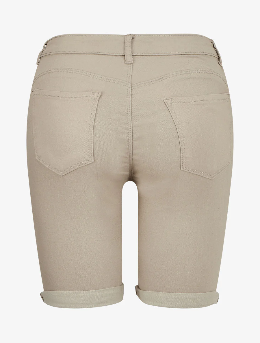 Bermuda stretch met omgekeerde - Taupe - Image 2