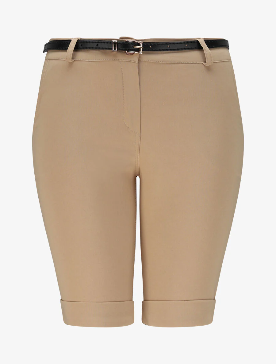 Bermuda stretch met omgekeerde - Kameel