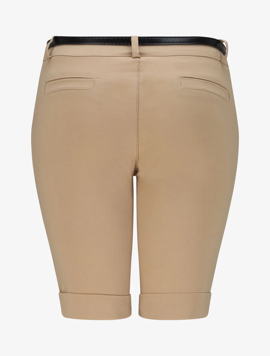 Bermuda stretch met omgekeerde - Kameel - Image 2