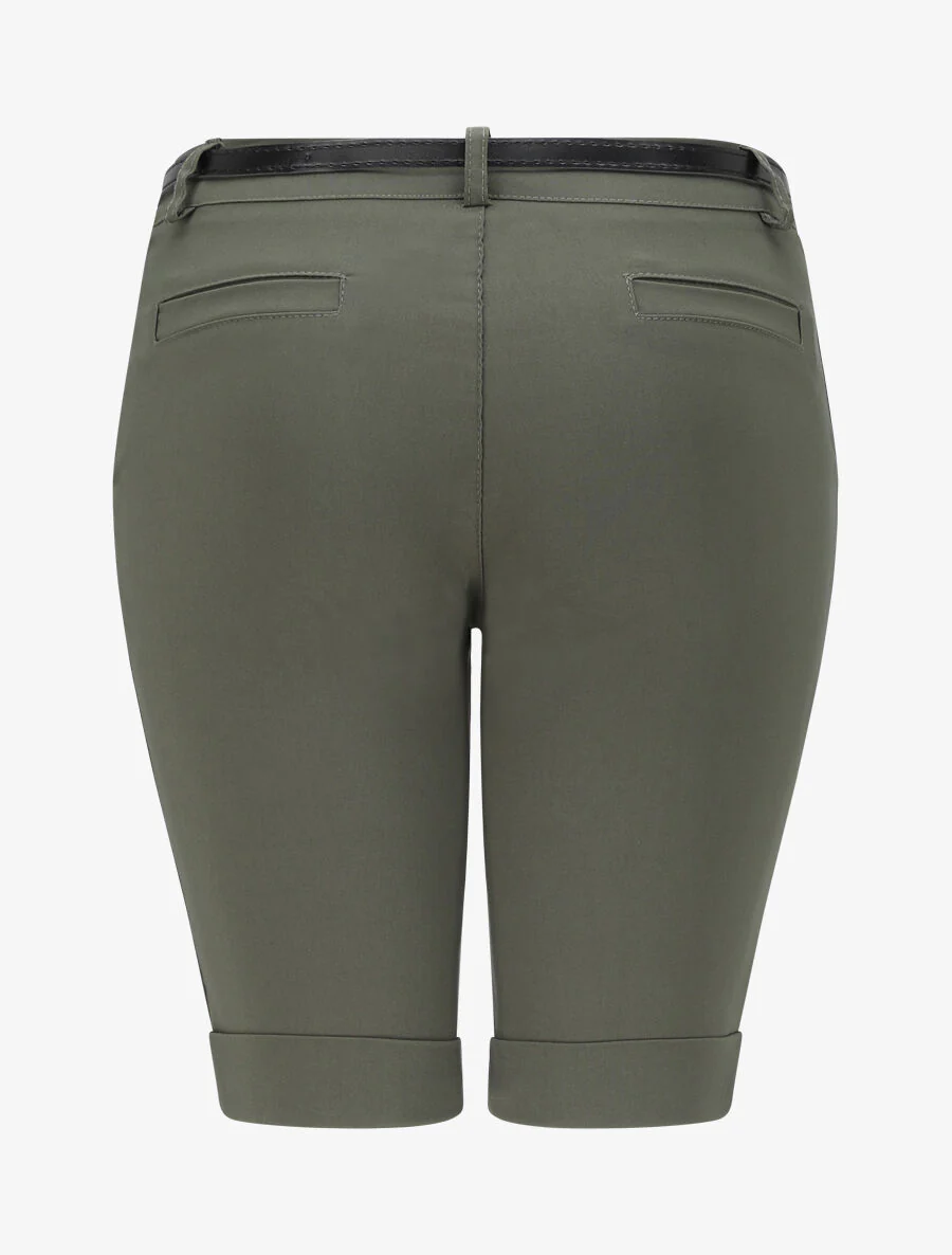 Bermuda stretch met omgekeerde - Kakigroen - Image 2