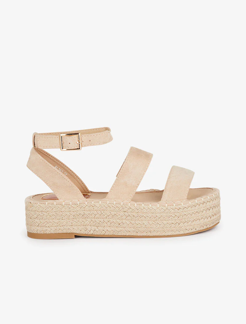 Tweekleurige plateau sandalen - beige - Image 2