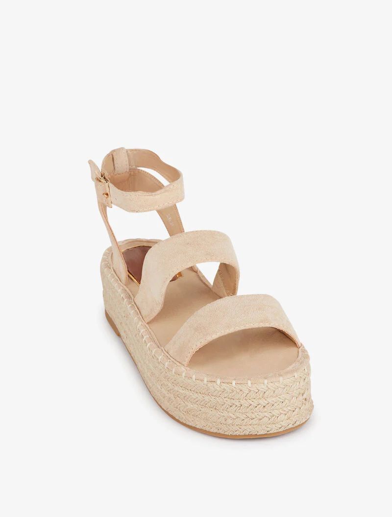 Tweekleurige plateau sandalen - beige - Image 3