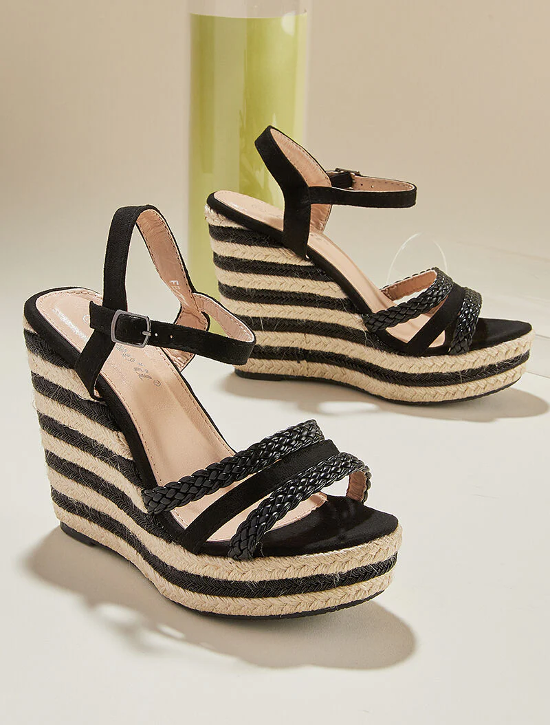 Verhoogde schoenen met tweekleurige zool - zwart - Image 5