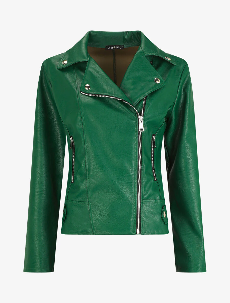 Bikerjack van imitatieleer - groen