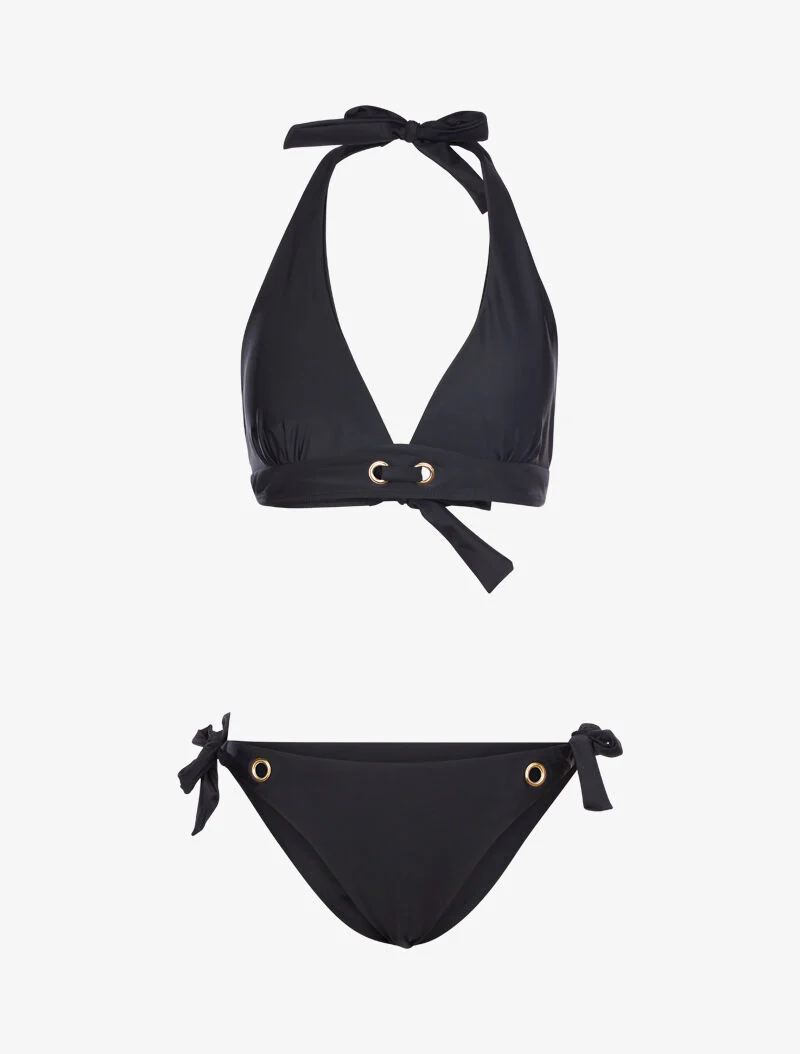 Bikini met oogjesdetails - zwart