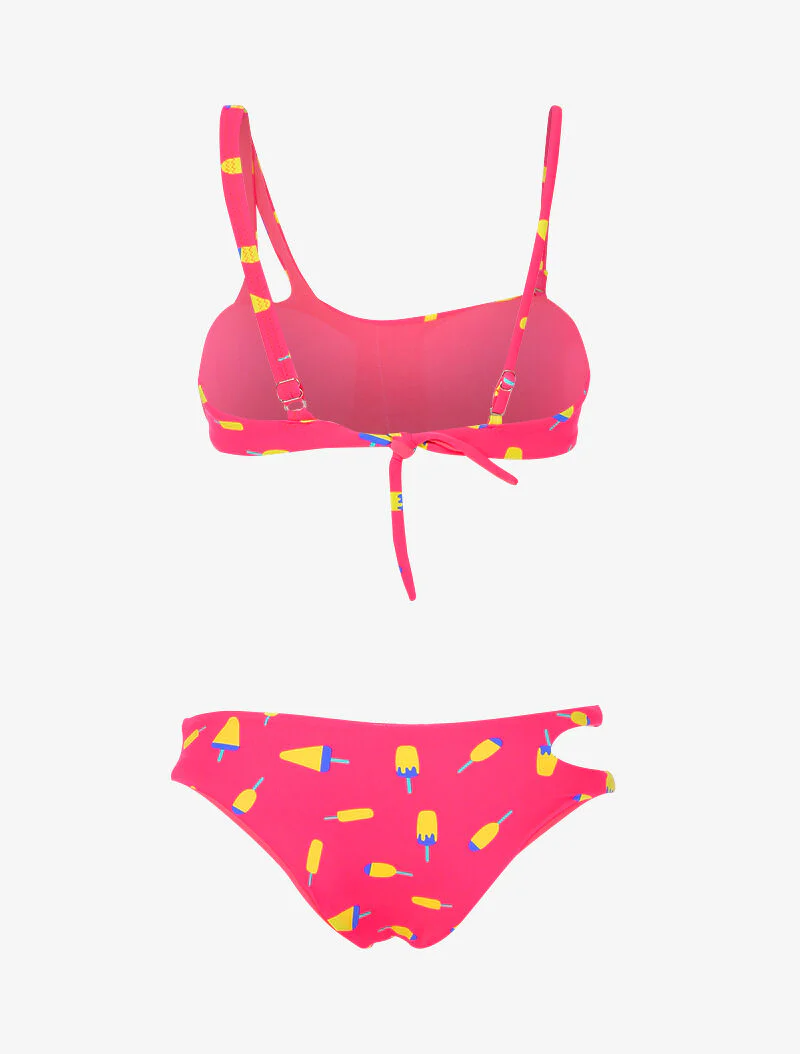 Bandeau bikini met sorbetprint - fuchsia - Image 2