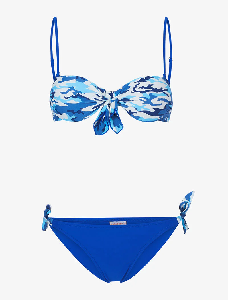 Bandeau bikini traliewerk - blauw