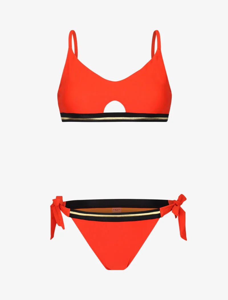 Bikini-bh met gouden bandjes - oranje