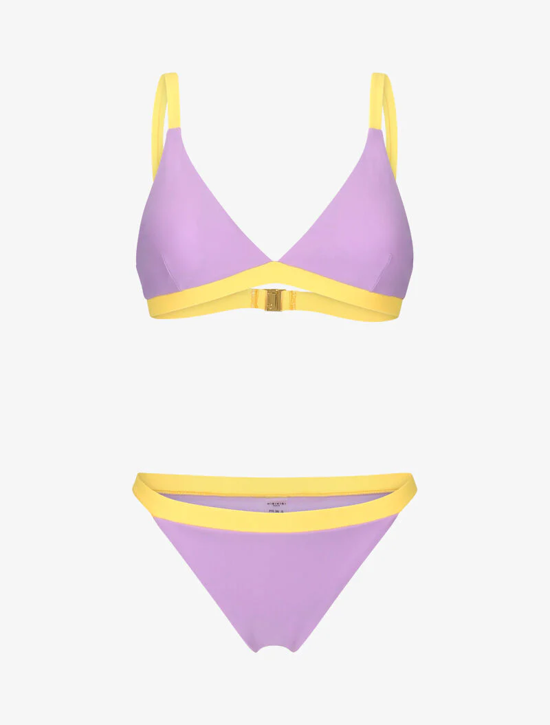 Tweekleurige triangelbikini - lila
