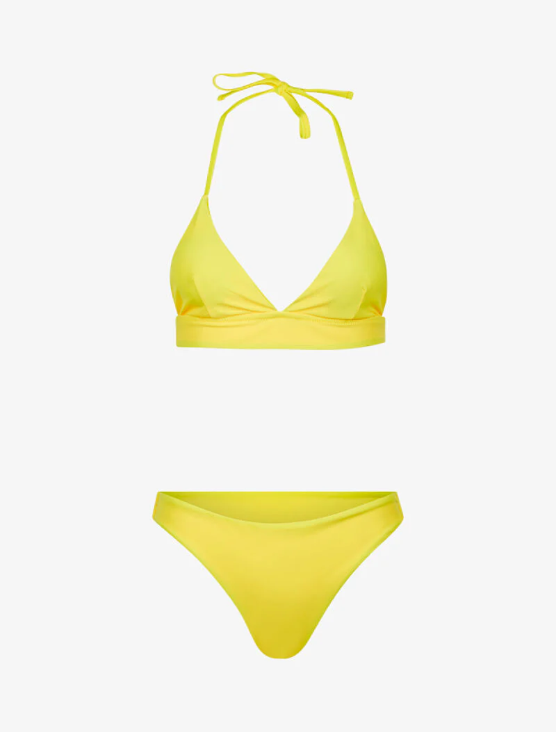 Driehoekige bikini effen - geel