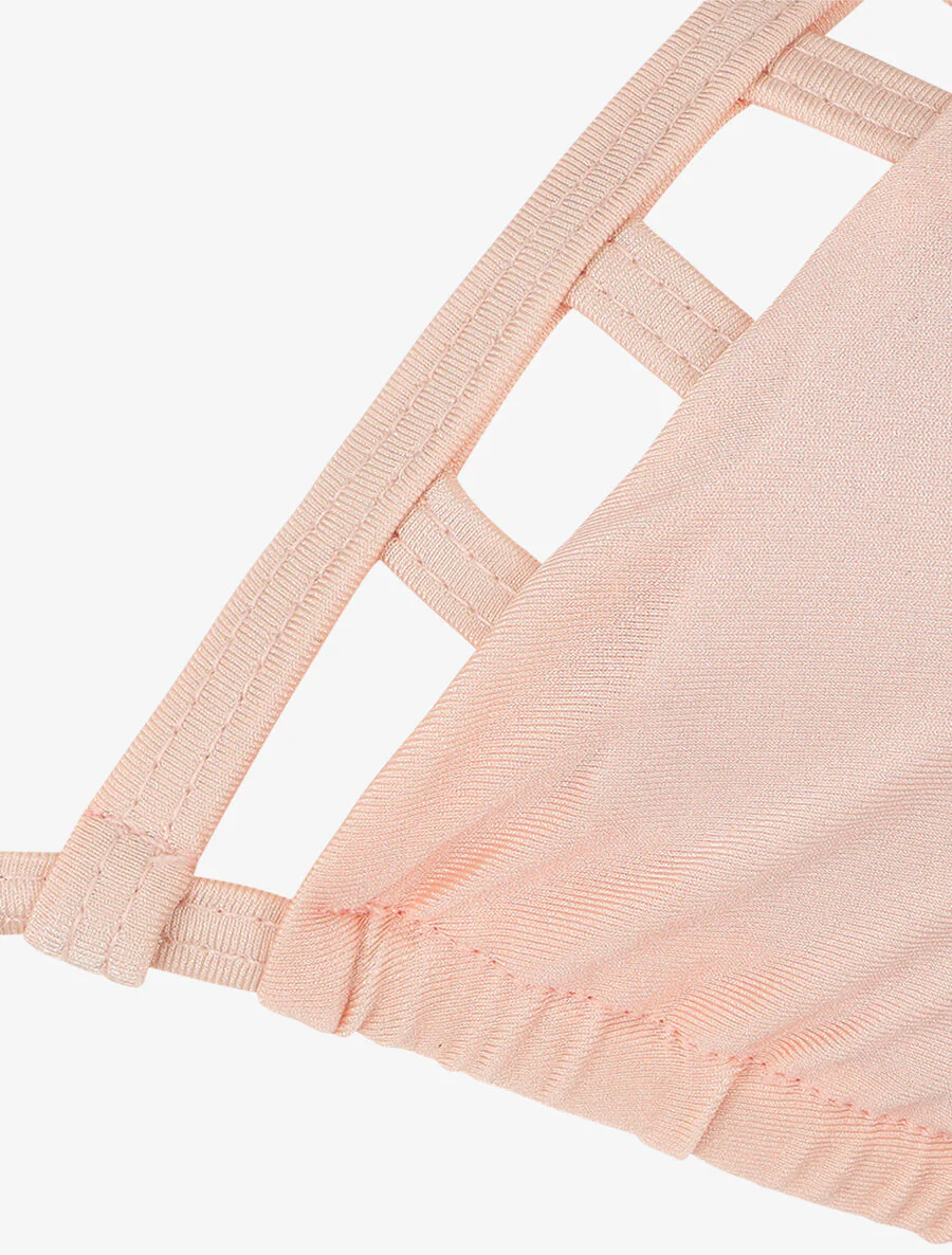 Driehoekige bikini effen - Zalmroze - Image 4