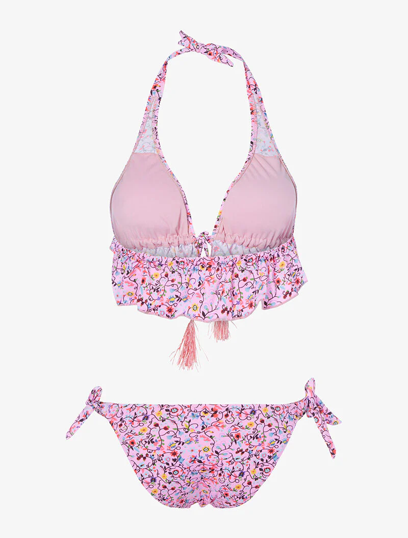 Ruches driehoekige bikini - roze - Image 2