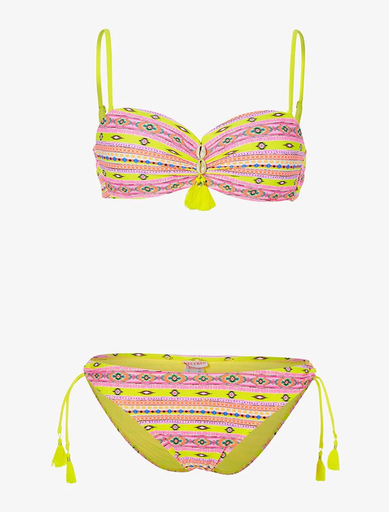 Flitsende etnische bikini - geel/oranje