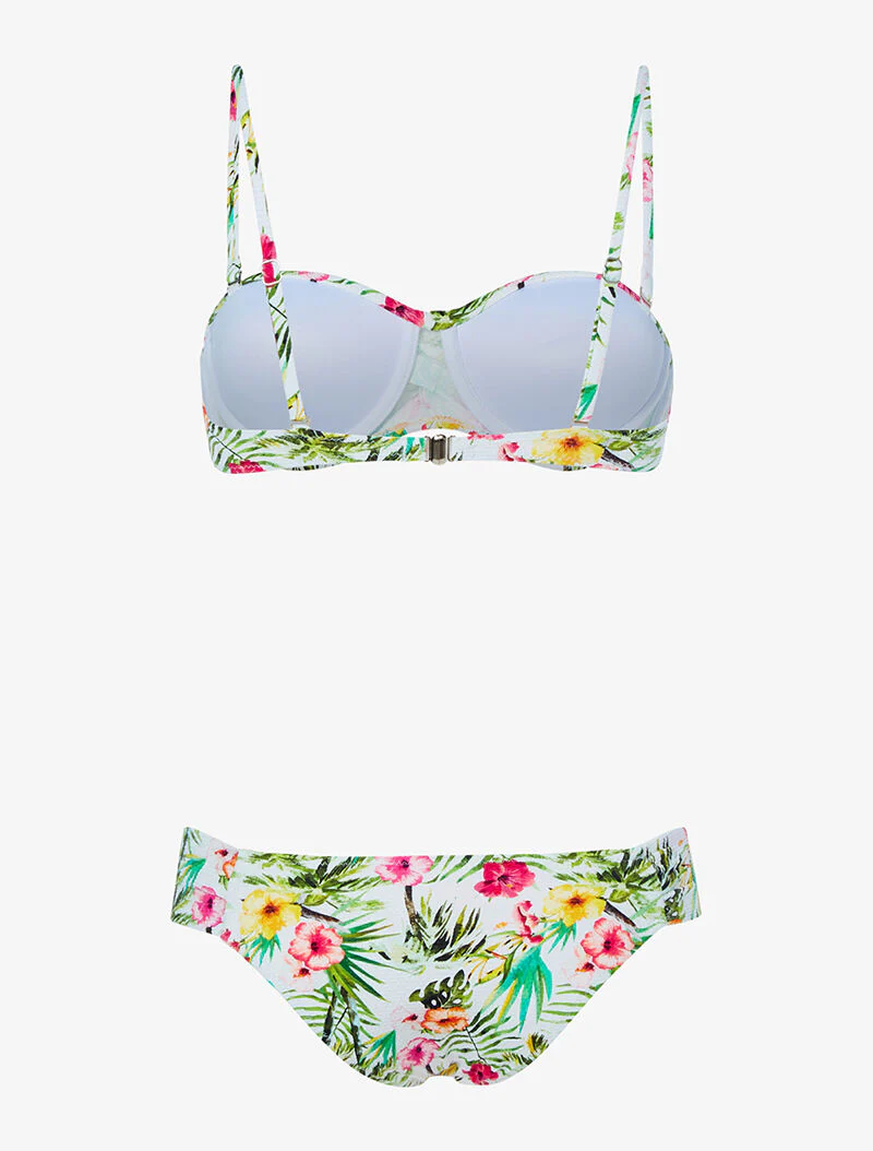 Gestrikte jungle bikini - wit/groen - Image 2