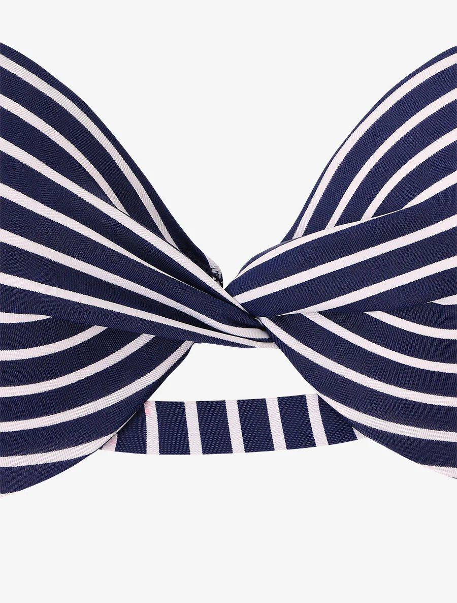 Gestrikte gestreepte bikini - Marineblauw - Image 3