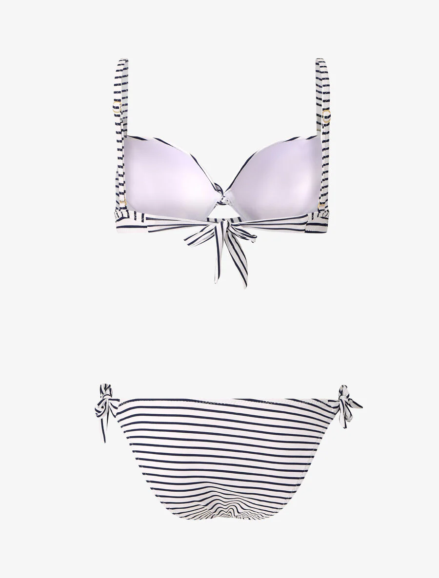 Gedraaide gestreepte bikini - Wit - Image 2